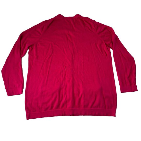 Talbots Size X Cardigan Magenta V Neck Button Down - Picture 2 of 12